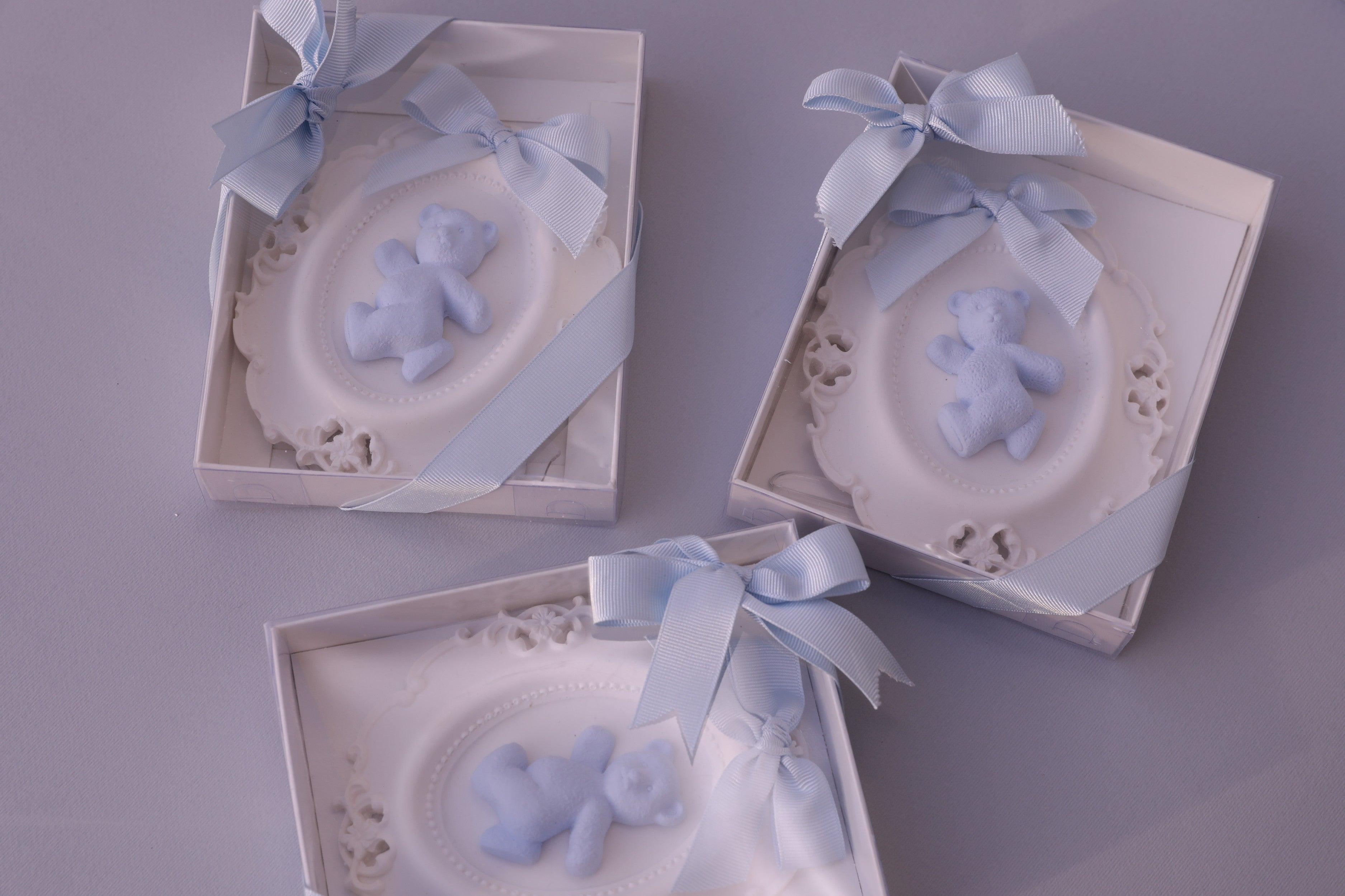 Blue Teddy Bear Keepsake Frame – Baby Shower Favor & Nursery Décor