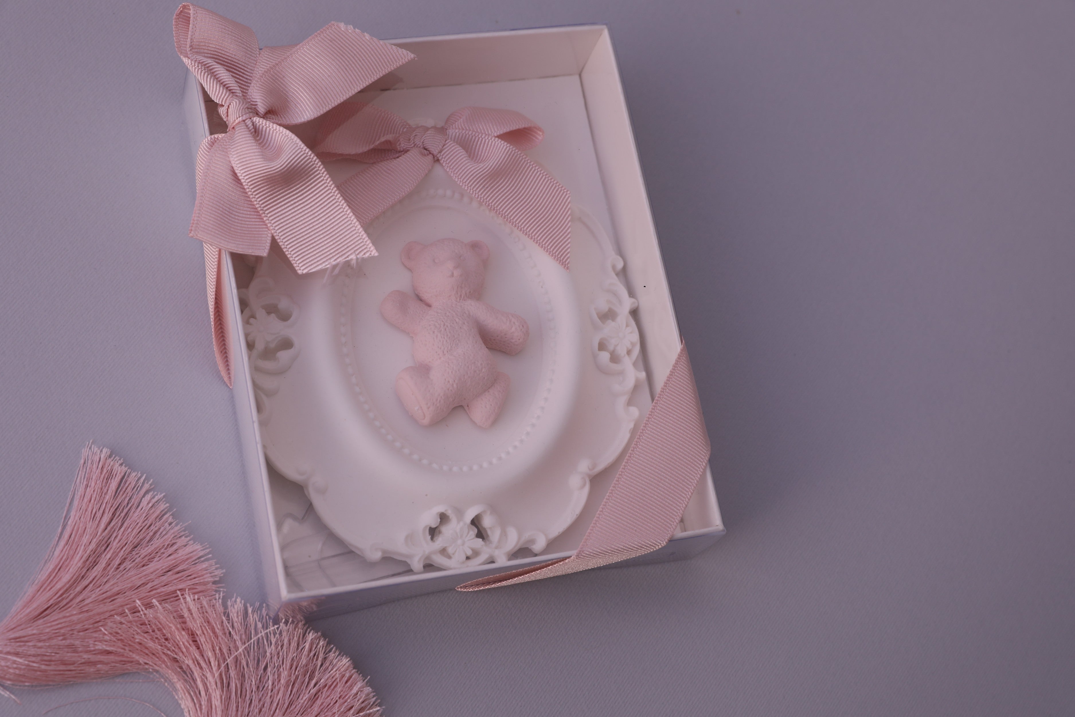 Pink Teddy Bear Keepsake Frame – Baby Shower Favor & Nursery Gift