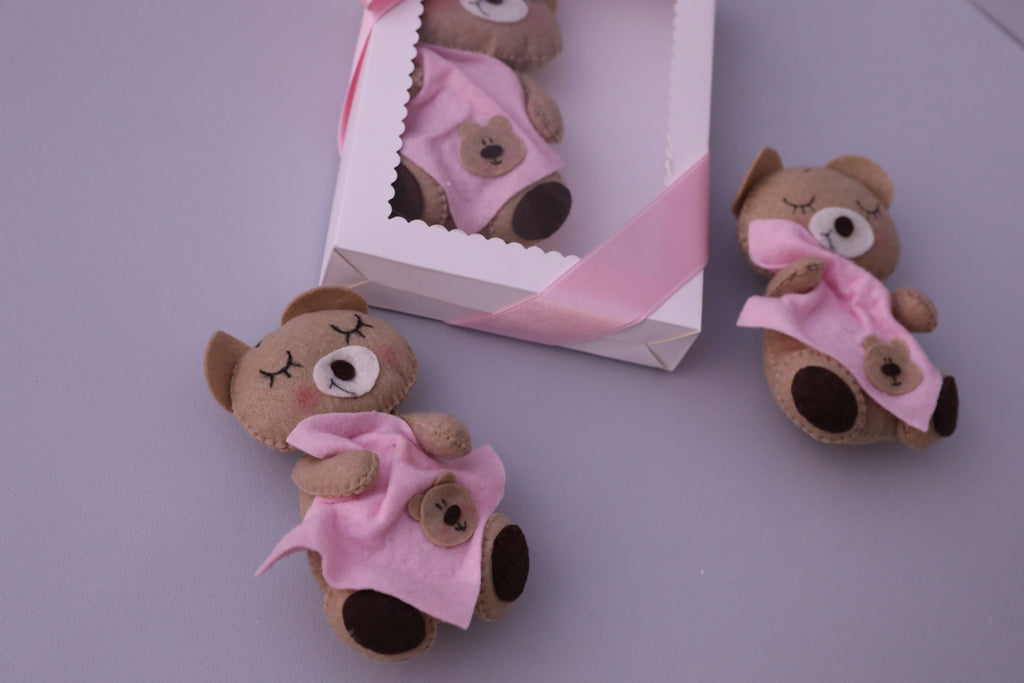 Handmade Scented Plush Teddy Bear – Baby Gift with Pink Blanket & Gift Box