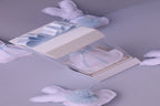 Handmade Scented Plush Bunny – White & Blue Baby Gift with Gift Box