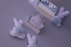 Handmade Scented Plush Bunny – White & Blue Baby Gift with Gift Box